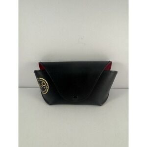 Authentic Ray-Ban Sunglasses Leather Case - Black leather Red velvet liner